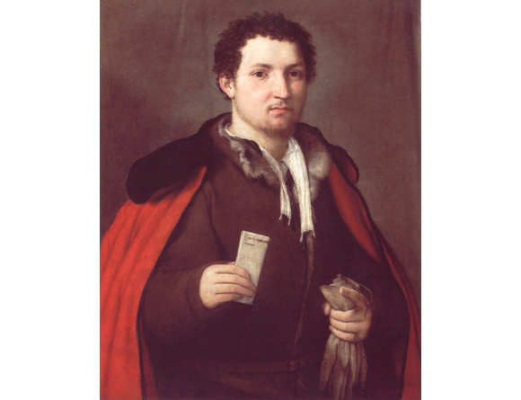 Lorenzo Lotto ( Venezia 1480 circa - Loreto 1556 o 1557) ” Ritratto di gentiluomo con lettera”