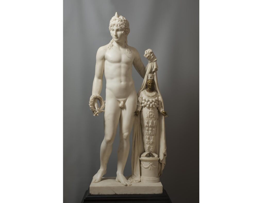 Leopold Kiesling  (Schönleben presso Liebenau, Alta Austria 1770-Vienna 1827) Il Genio delle Arti rivela la Natura come Iside-Artemide Efesia 1808-10 Marmo con inserti in bronzo dorato, h 140 cm