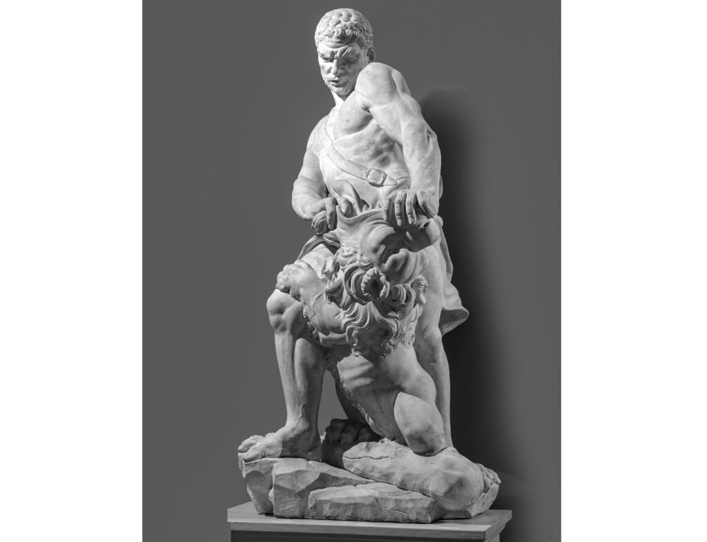 Giovanni Baratta (Carrara 1670 – 1747), ” Ercole e il leone Nemeo” . Marmo statuario, h. cm 186