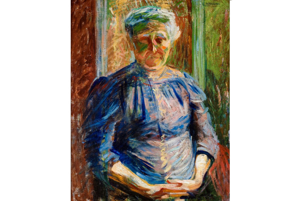 Umberto Boccioni (1882-1916), ” Ritratto della madre” , 1910, olio su tela, 70 x 55,5 cm.