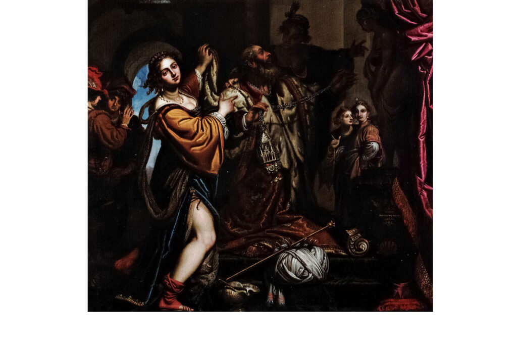 Bartolomeo Salvestrini (Castello-Firenze 1599 - Firenze 1633) “Salomone incensa gli Idoli”, 1626. Olio su tela, cm 188,5X211,5, siglato e datato in basso a destra